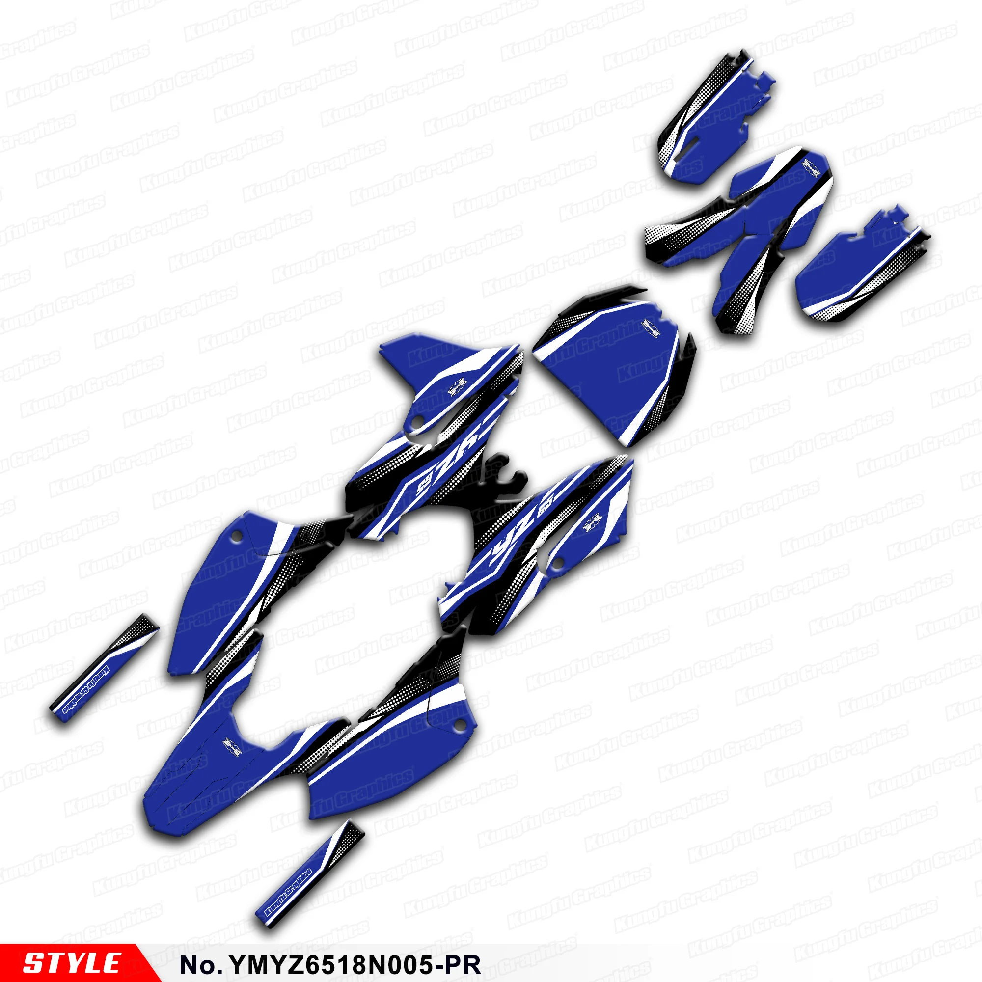 

Motorcycle Stickers Vinyl Wrap Kit for Yamaha YZ 65 2018 2019 2020 2021 2022 2023 2024, YMYZ6518N005-PR