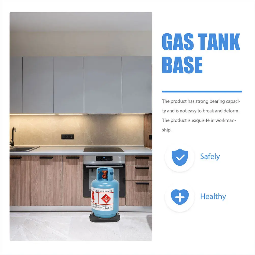 2Pcs Round Gas Tank Tray Portable Thickened Plastic Base Plate Reinforced Moveable Wheels Gas Cylinder Holder Kitchen Storage