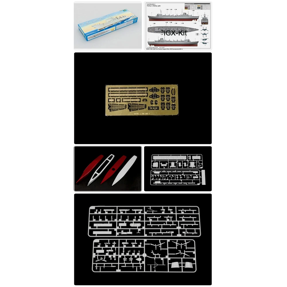 Trumpeter 05785 1/700 USS Sacramento AOE, Buque de Apoyo al Combate Rápido, Buque Militar, Kit de Construcción de Modelos de Plástico para Aficionados