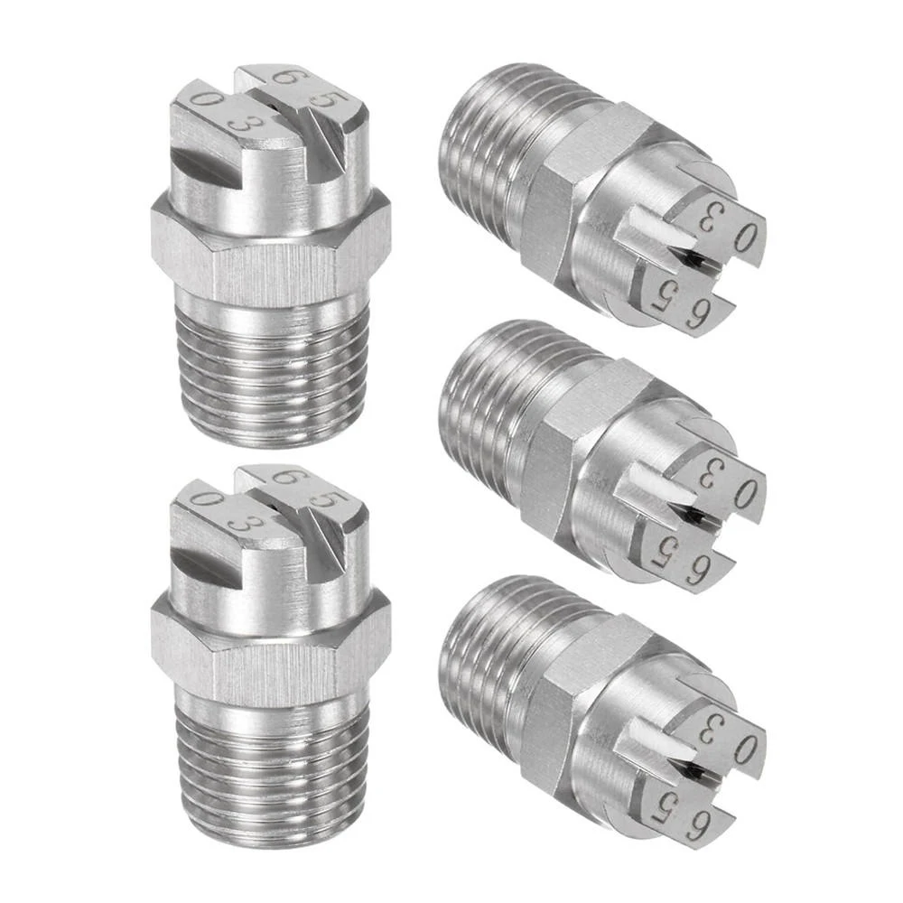 Huajue OEM/ODM Dysza płaska ze stali nierdzewnej, gwint zewnętrzny 1 cal BSPT, seria HVV, kąt rozprysku 50 stopni do czyszczenia/usuwania kurzu