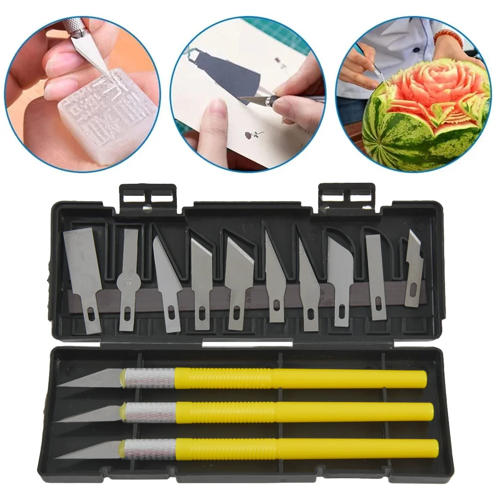 It Is A 13-piece Set of Metal Carving Knife Hand Ledger Paper Rubber Paper Carving Wood Carving Blade