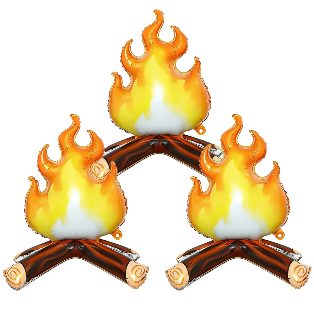 2 antorchas 3D, 3 antorchas de aluminio para globos, adecuadas para decoraciones de cumpleaños de bomberos, globos con temática de bomberos, fiestas temáticas de bomberos, fiestas de barbacoa y decoraciones para fogatas.