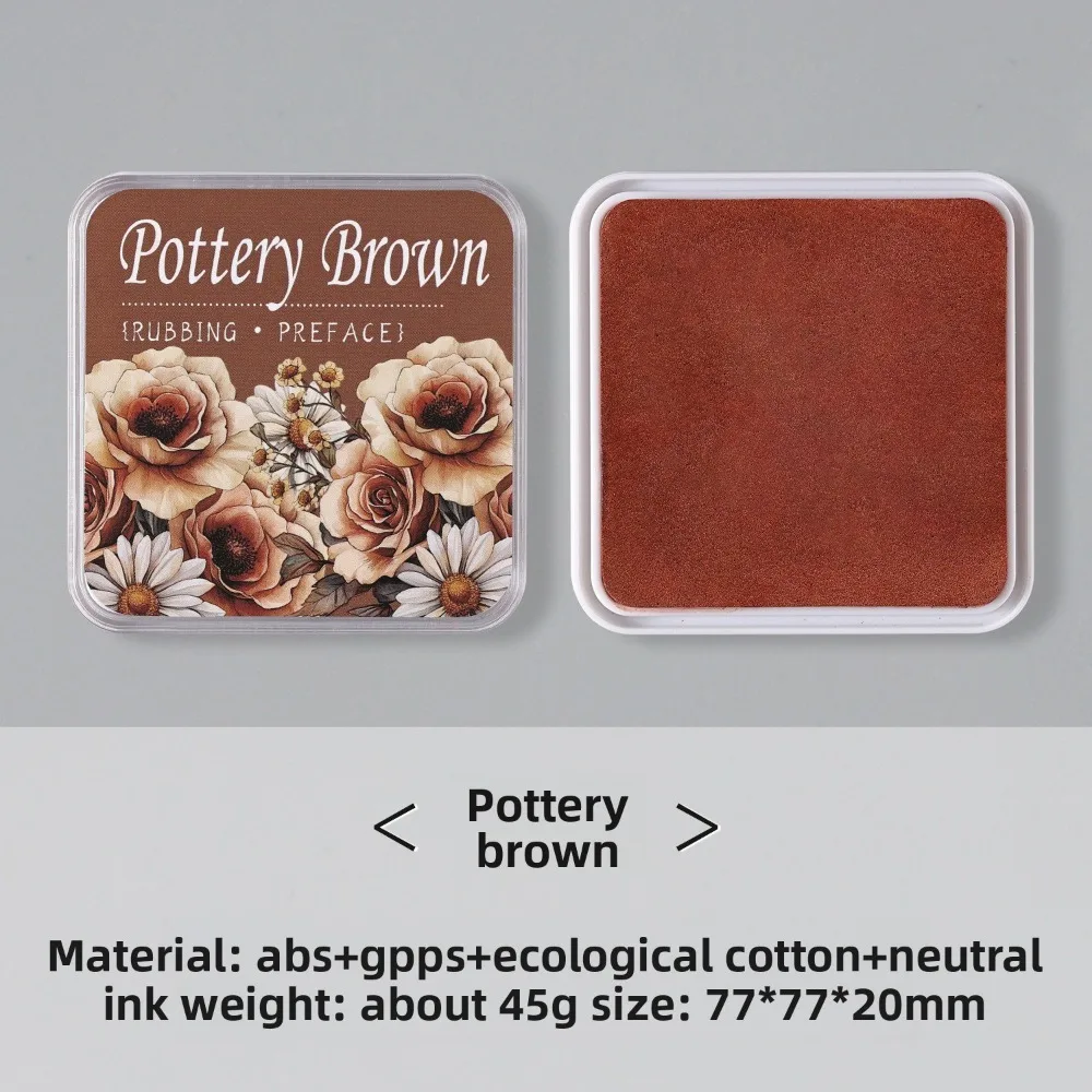 New Square Student Ink Pad Multiple Colors Neutral Ink Self Ink Stamp Quickly Drying Eco-cotton Stationery Inkpad Holiday Gifts