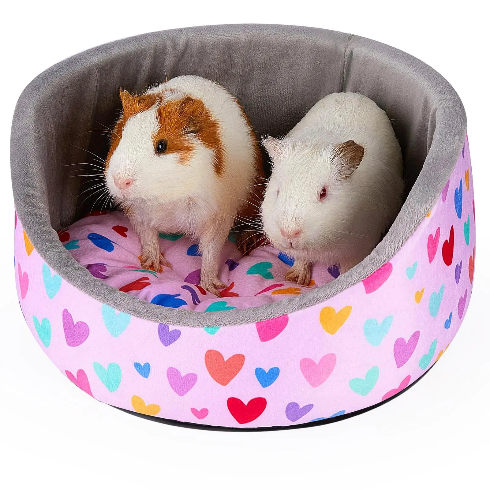 Meerschweinchen-Bett Weiches Kaninchenbett mit Dicker Abnehmbarer Matte Maschinenwaschbares Gemütliches Meerschweinchen-Haus für Hasen Rundes Schalenbett – Detail 4