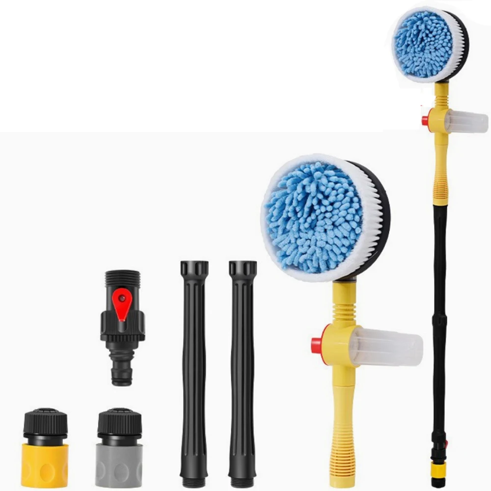 Car Wash Brush Cleaning Tools Mop Long Handle Automatic Rotating Foaming Car Chenille Microfiber Wash Mop for Car Truck Cleaning