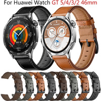 22mm Strap For Huawei Watch GT 5 GT5 46mm Smartwatch Band For Huawei Watch GT4 GT3 GT2 GT 4/3/2 Pro 46mm Leather Wrist Bracelet
