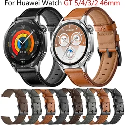 22mm Strap For Huawei Watch GT 5 GT5 46mm Smartwatch Band For Huawei Watch GT4 GT3 GT2 GT 4/3/2 Pro 46mm Leather Wrist Bracelet