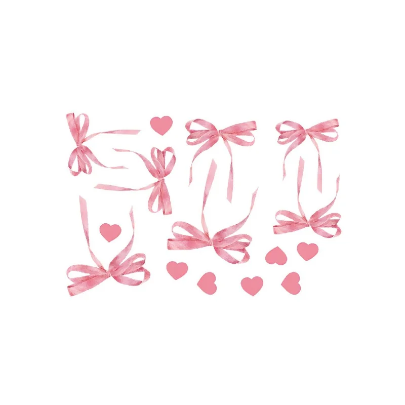 Pink Bow Love Home Decor Stickers Closet Stickers Girl Heart Bedroom Wall Stickers