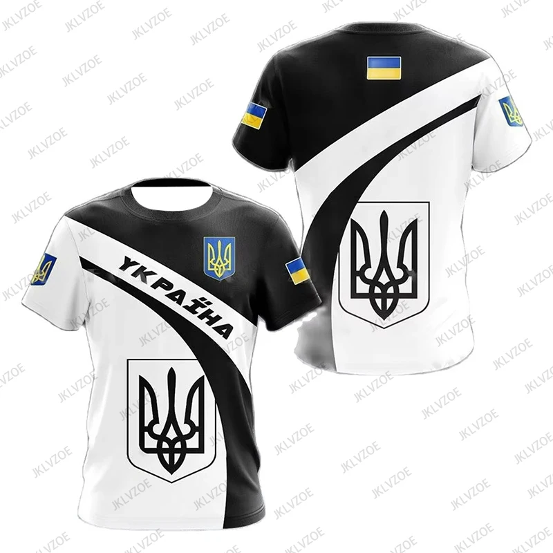 Summer Ukrainian Men's Camouflage T-shirt Military Style 3D Print Military Flag Clothing Veterans Oversized Quick Drying Tops