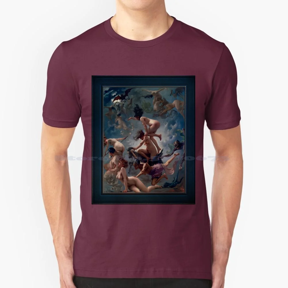 Witches Going To Their By Luis Ricardo Falero Old Masters Classical Art Reproduction T Shirt 100% Cotton Tee Witches Going To