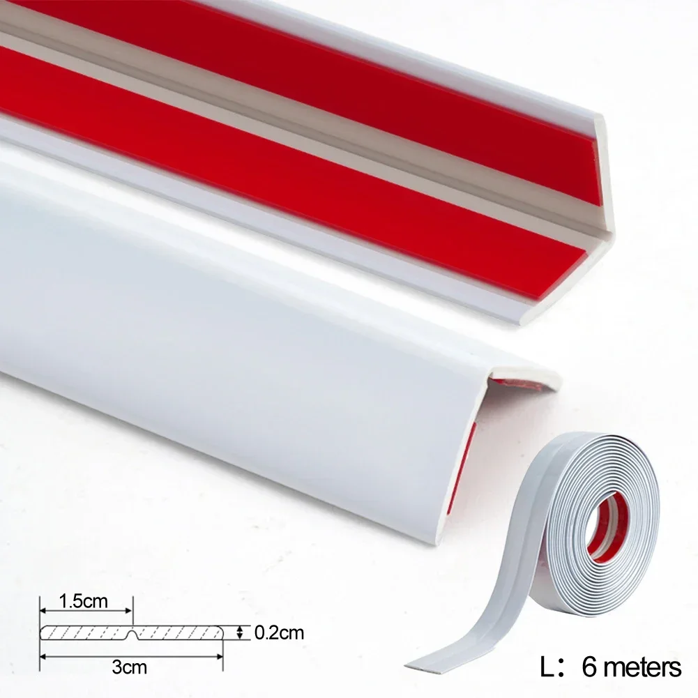 Flexible Waterproof Wall Skirting Line Tape Made of PVC Corner Sealing Strip for Protection Against Moisture and Stains Indoors