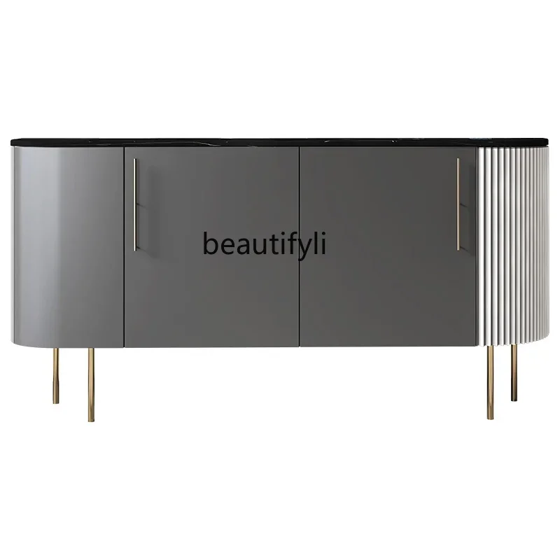 

Italian minimalist living room hallway cabinet light luxury solid wood partition against the wall dining side foyer cabinetA