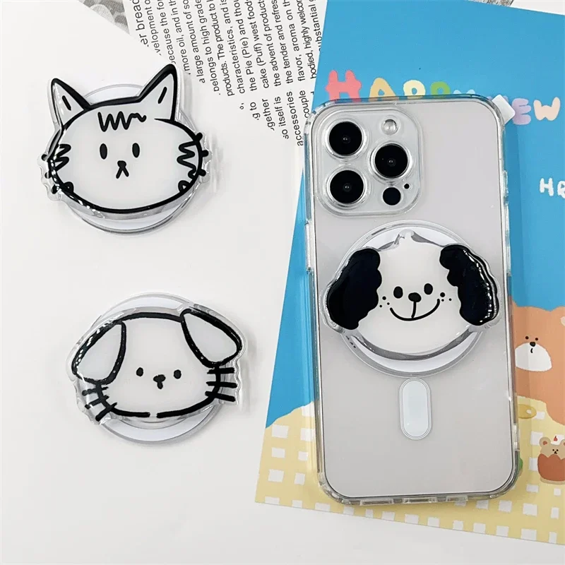 

Корейский симпатичный мультяшный котенок, магнитный держатель, держатель для телефона, подставка для iPhone 15 для Pad Magsafe Smart Tok