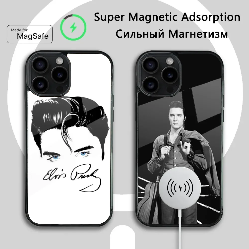 Super cool E-Elvis Presley Phone Case For iPhone 16 15 14 13 12 11 Plus,Pro,Max Mini Magsafe Magnetic Wireless Charging