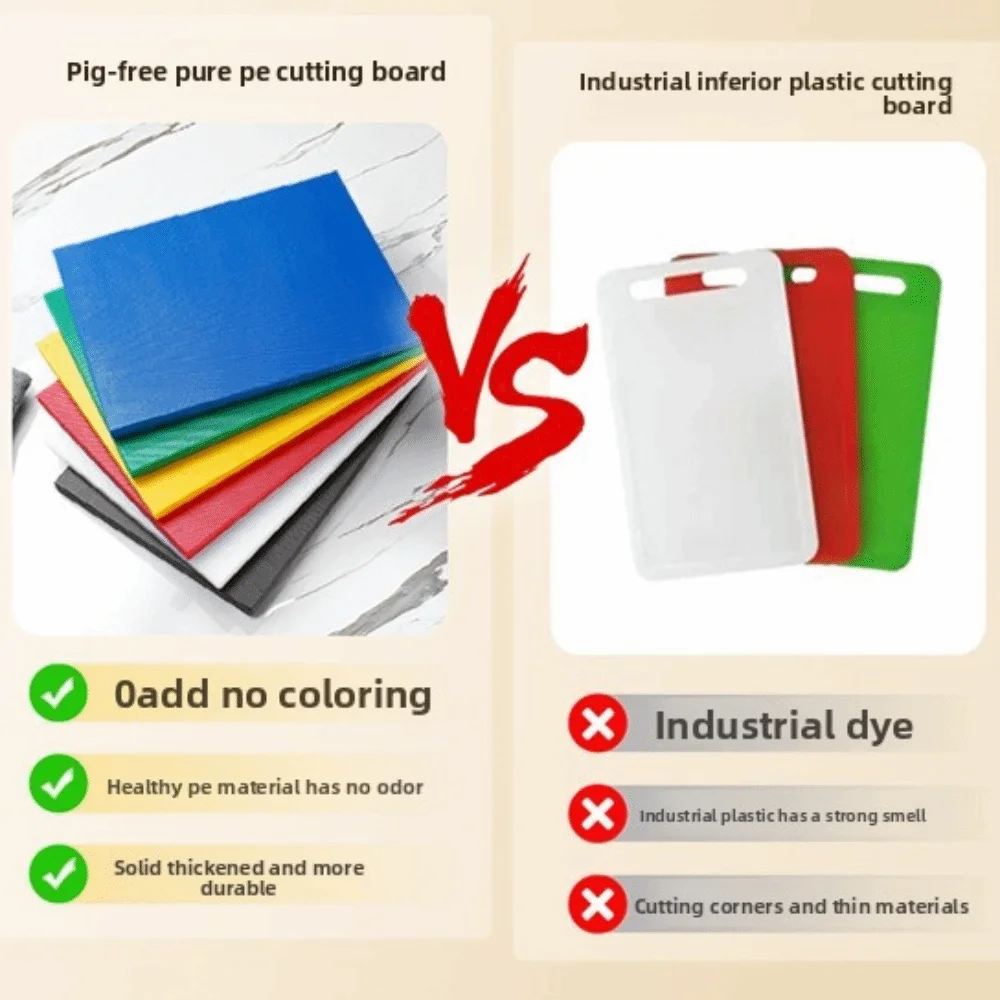 

HDPE Plastic Cutting Board Antibacterial Double Sided Chopping Board Cooking Tools Cut Vegetables Meat Vegetable Cutting Board