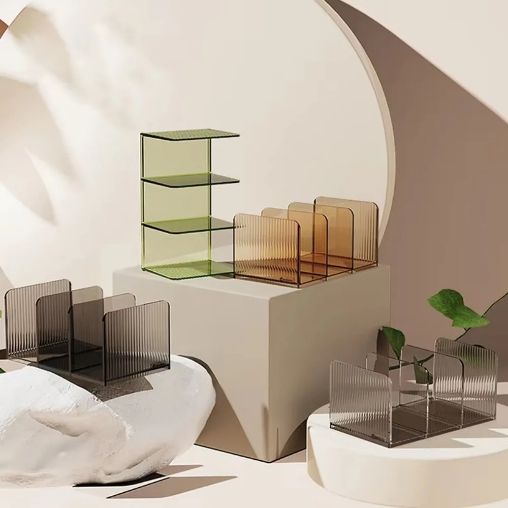 

New Transparent Bookends Stand PET Bookend Bookshelf Book Holder School Stationery