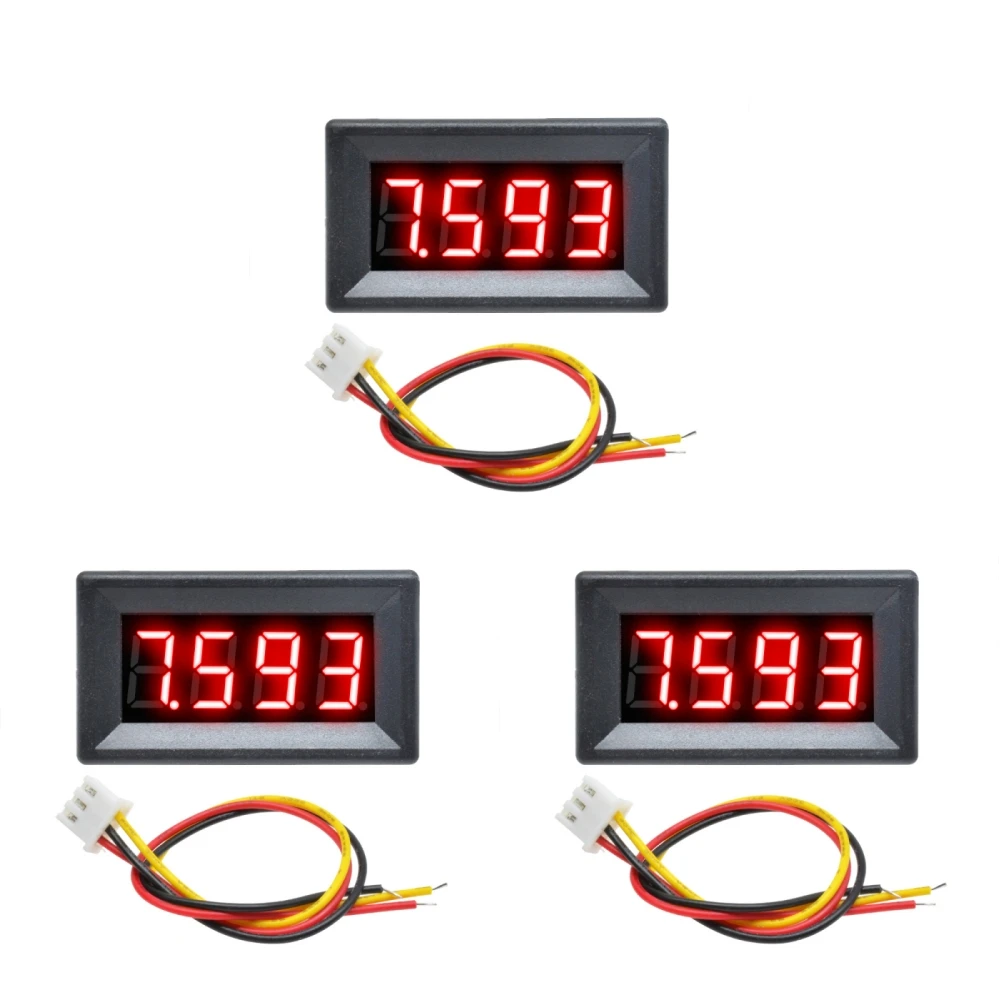 3 sztuk/1 sztuk cyfrowy wyświetlacz LCD narzędzie do pomiaru napięcia DC 0-100V 0.36 Cal 3-przewodowy 4-cyfrowy woltomierz Tester napięcia — zdjęcie 4