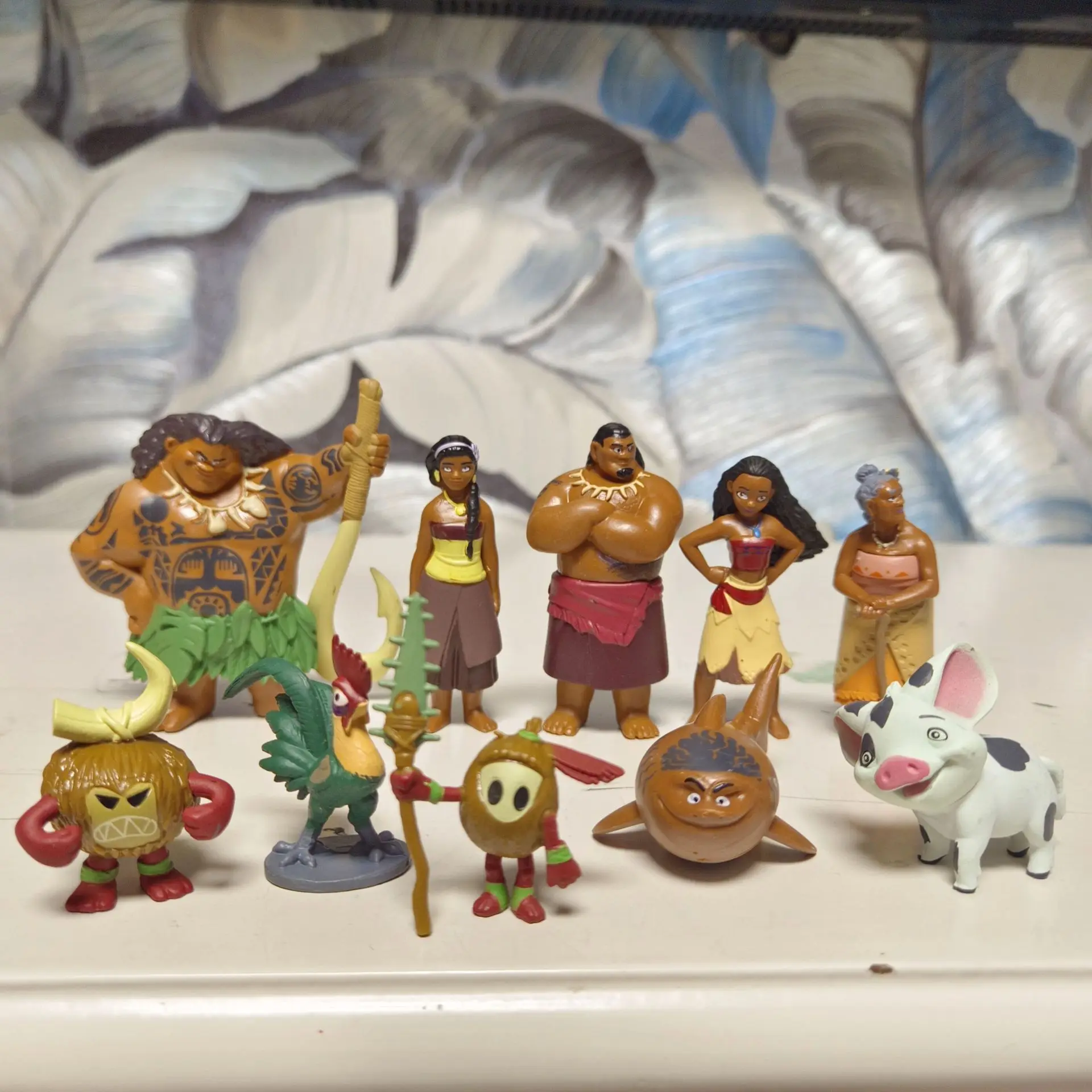 10pcs/Set Moana 2 Anime Figure Cartoon Moana Princess Maui Chief Desktop Figurine Doll Decorative Toys for Kids Birthday Gift