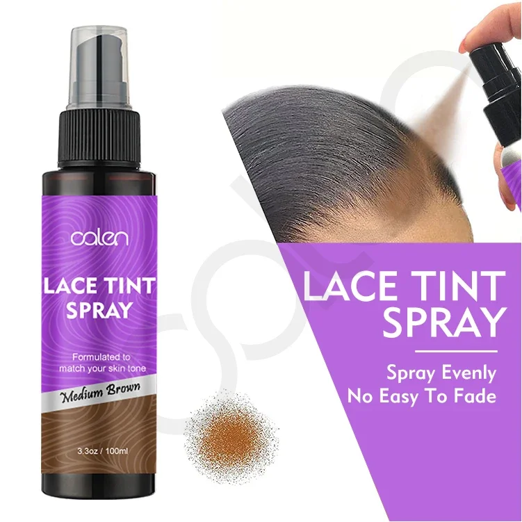 Private Label Light Warm Brown Dark For Lace Wig Closure Frontal Lace Tint Spray 100ml