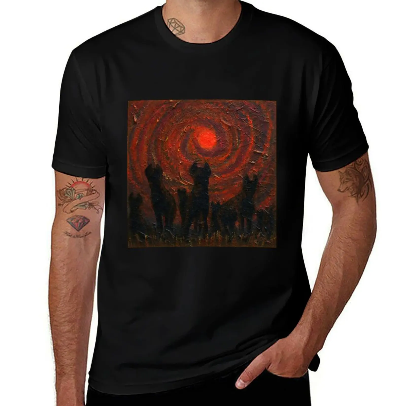 Hyena Sundown T-Shirt Lightweight Sport Basic T-Shirt