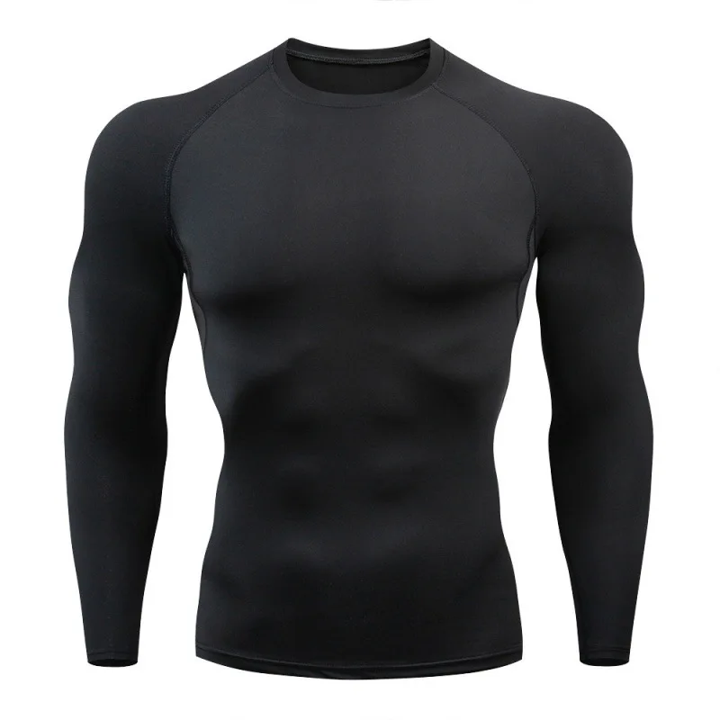 Męska koszulka sportowa Fitness Running Shirt Quick Dry Long Sleeve Compression Tops Tee Workout Training Sport Gym Shirt Rashgard Men