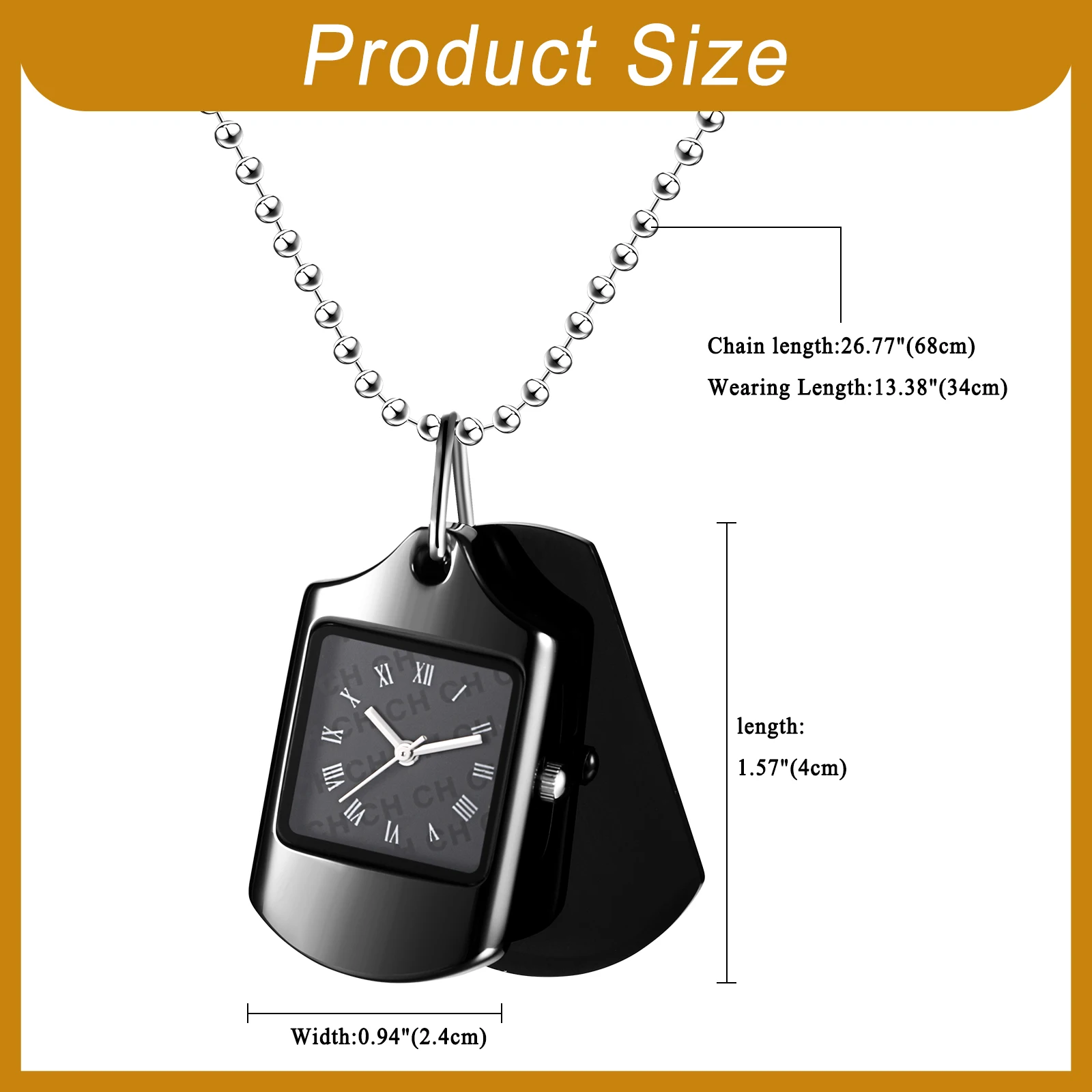 LANCARDO 맞춤형 개 태그 군사 태그 군인 명찰 목걸이 시계 로마 숫자 규모 맞춤형 콘텐츠 펜던트 목걸이