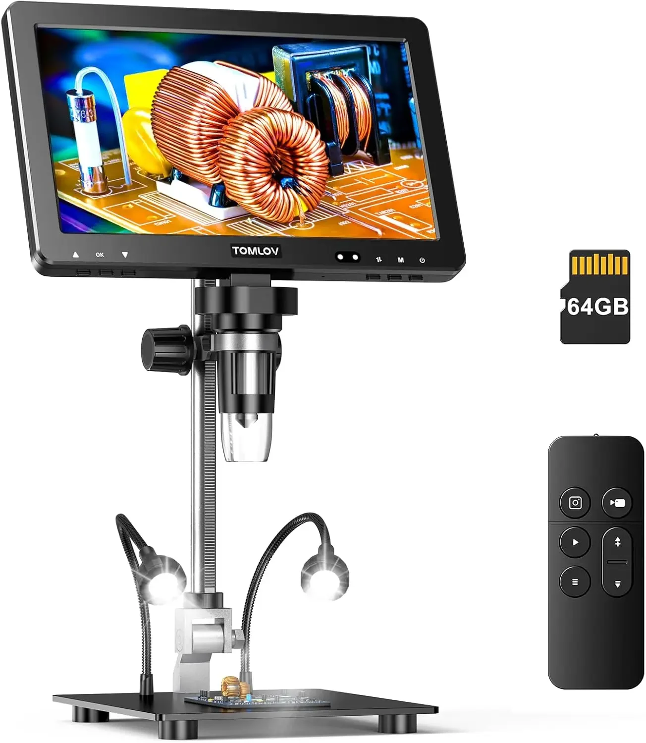 

DM9 Max 10.1" HD IPS HDMI Digital Microscope 1500X 20MP Coin Microscope for Error Coins LCD Soldering Magnifier for Adult