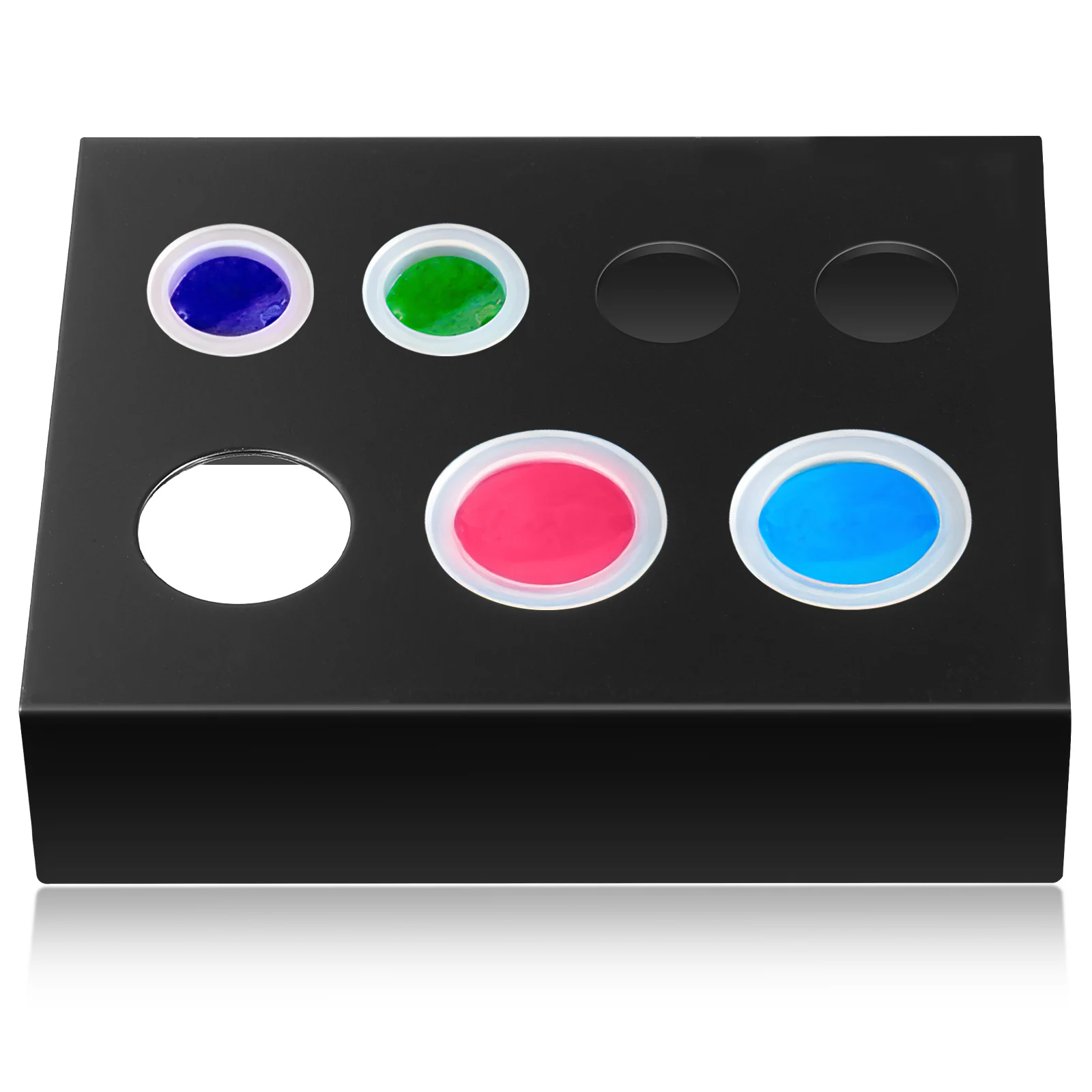 

1pc Portable Rack For Tattoo Pigment Holder With Pen Stand Disposable Color Rack For Tattoo Ink Storage, Black, Oval Shape,