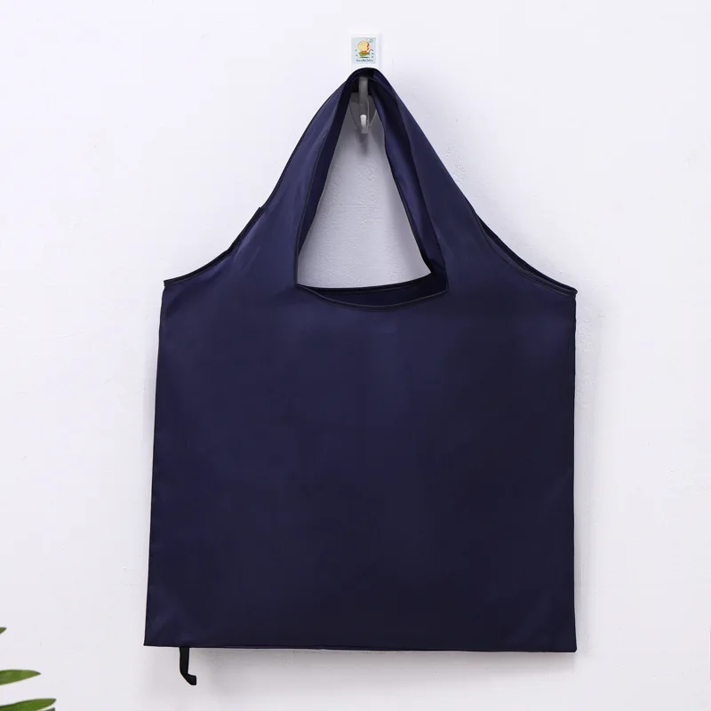 Foldable Shopping Bag Large Capacity Grocery Bag Eco-Friendly One Shoulder Handbag for Travel Simple Solid Color Tote Bag