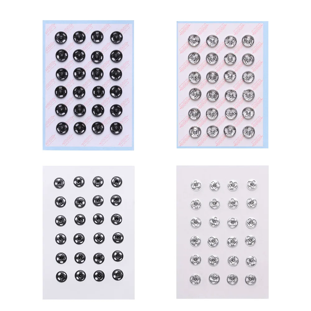 24Pcs Mini Knoppen Gespen Voor Diy Poppenkleertjes 6 Mm Kleine Metalen Gesp Onzichtbare Snap Voor 1/6 Pop Kleding naaien Accessoires