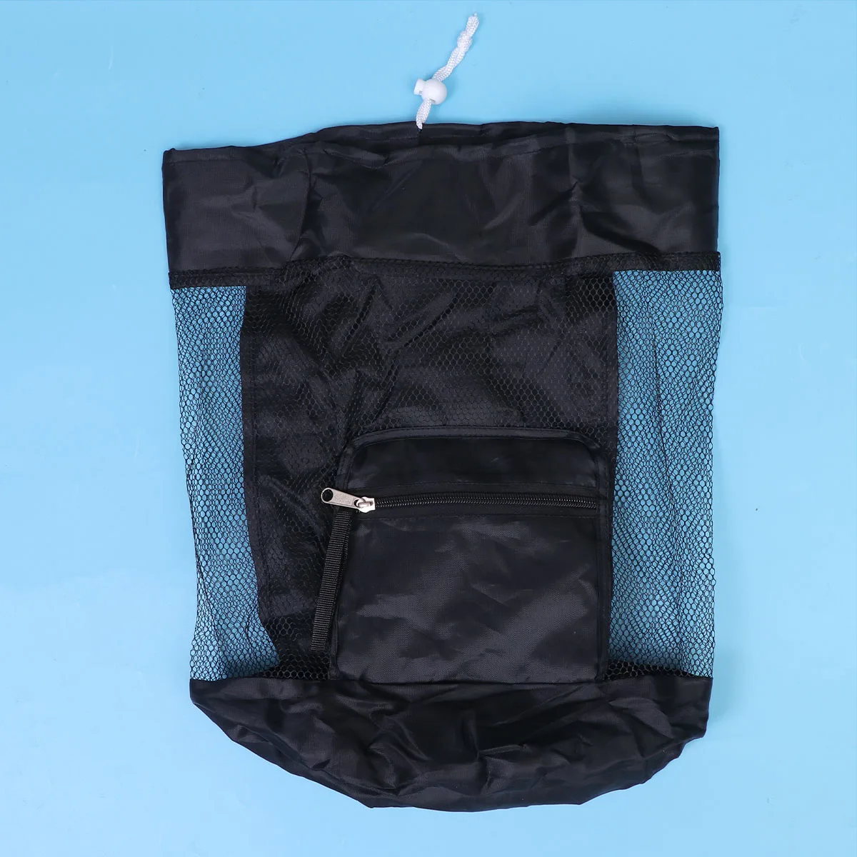 Kids Beach Mesh Tote Bag Foldable Storage Bag Sand Water Drainage Handles Shell Collector Pool Swimming Outdoor Sports