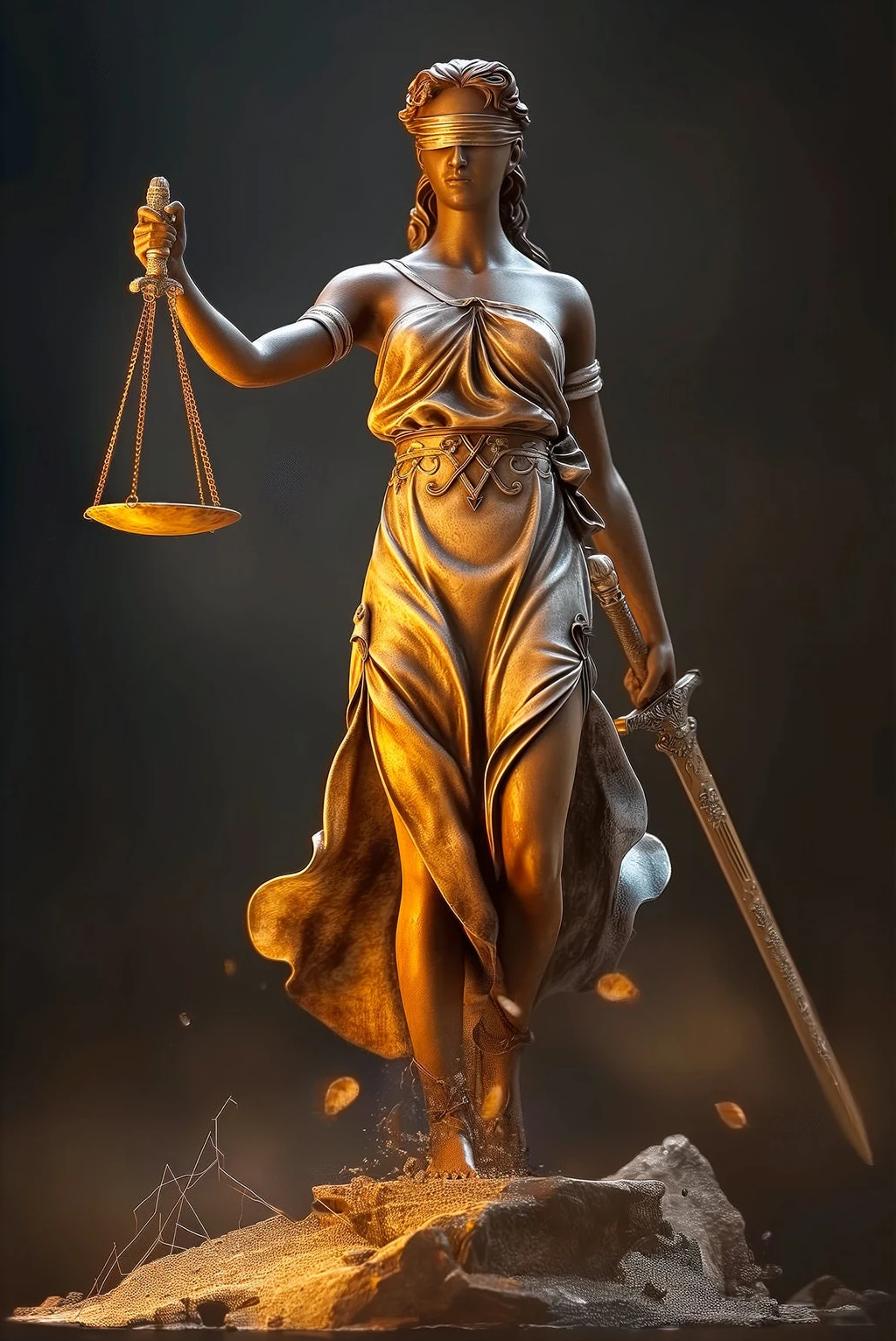Affiche d'échelles de Justice de dame Justice, déesse de juge, Themis, peinture sur toile imprimée, 