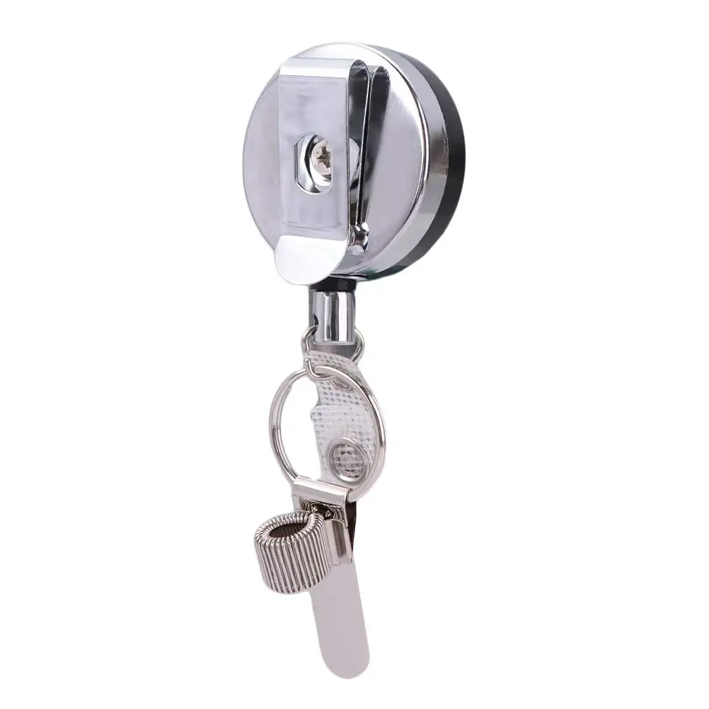 Universal Badge Reels Retractable Pen Clip Belt Clip Key Ring Pull Pen Holder Durability Metal Alloy Pen Lanyard Nurses Doctor