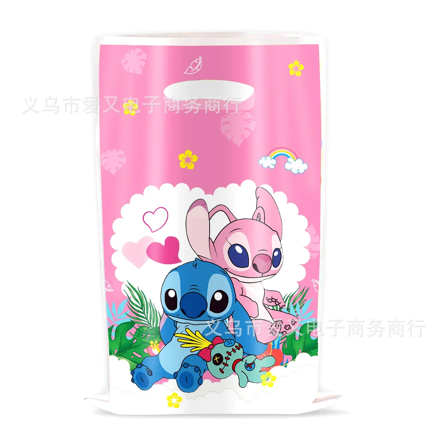 Stitch Birthday Party Gift Bags Anime Angel Plastic Candy Box Supplies Disney Baby Shower Boys Girls Party Supplies Decor