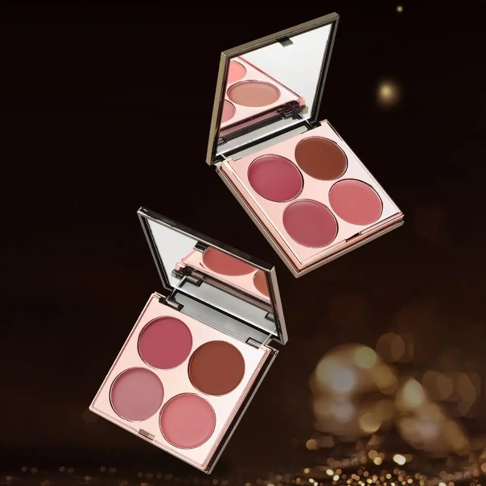 

Portable Four Color Blusher Palette Waterproof Sweatproof Eye Shadow Palette No Smudge Dazzling Shading Palette Cosmetic