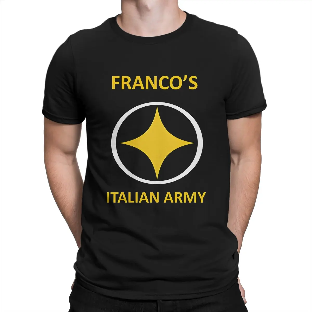 Steelers-City Creative TShirt for Men Franco's Italian Army Round Neck Basic T Shirt Distinctive Birthday Gifts Tops