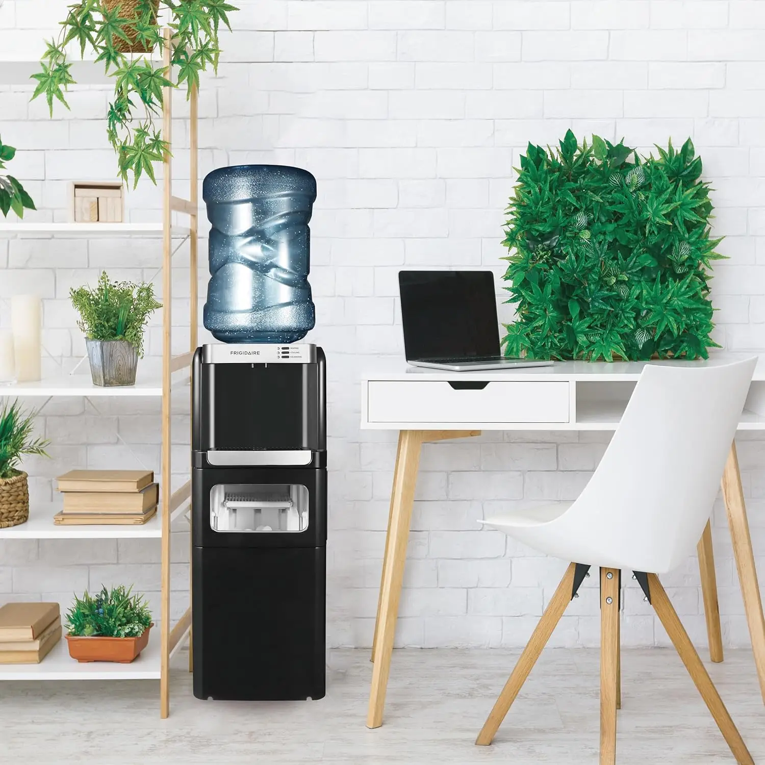 3-in-1 Ice & Water Machine – Hot or Cold Top-Load Water Cooler Dispenser for 5 Gal Bottle – Built-in Bullet Ice Maker – Compact