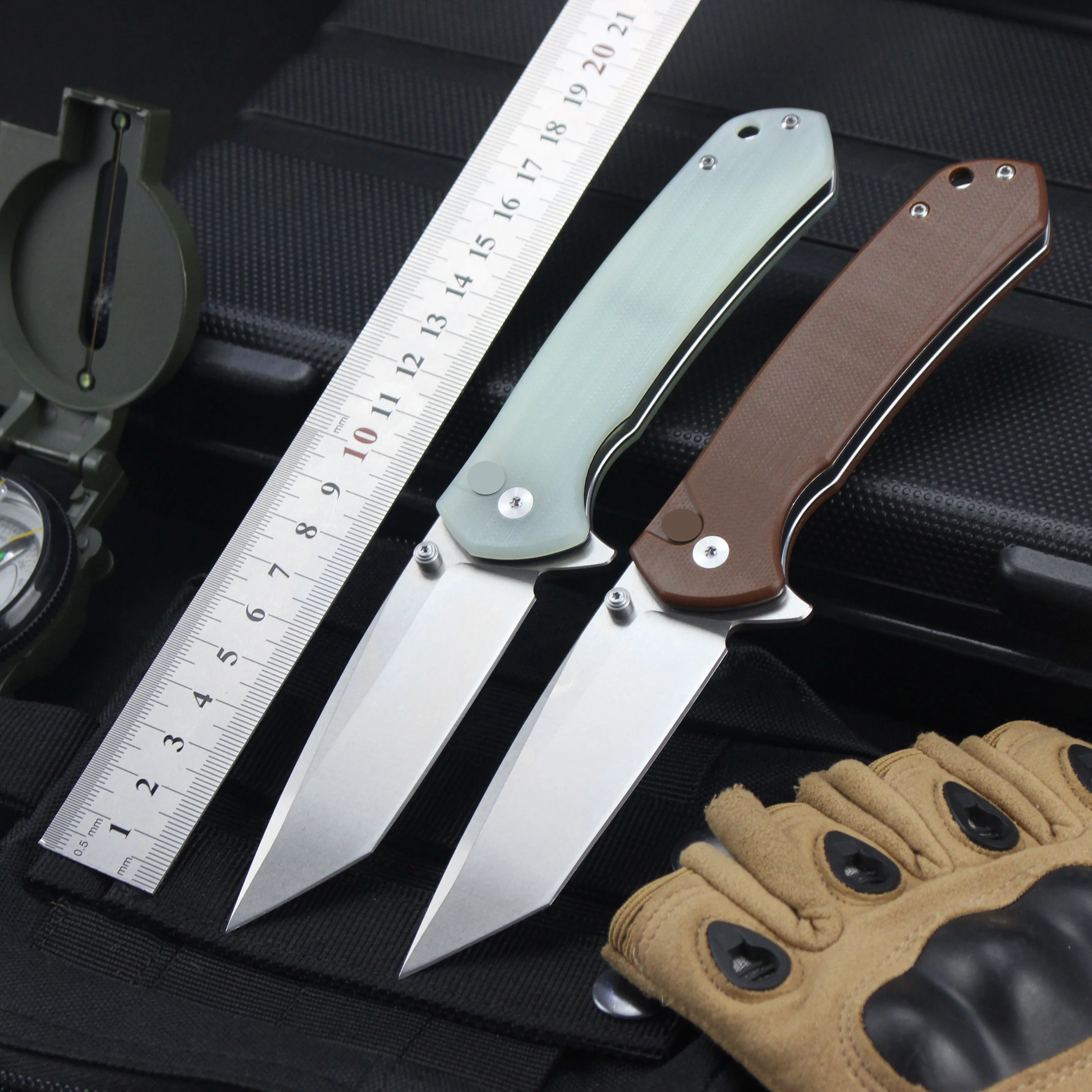 Outdoor Folding Knife D2 Steel Blade G10 Handle Camping Hunting EDC Pocket Knives For Men Multi functional Tool