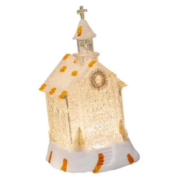 Casa de iglesia navideña, regalo, edificio navideño para dormitorio de gabinete de granja