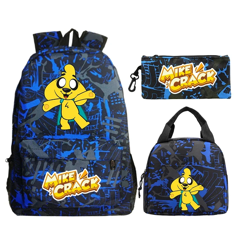

Compadretes Mikecrack Backpack With Lunch Bag 3pcs Set Boys Girls Schoolbag Students Outdoor Travel Children Knapsack Mochilas