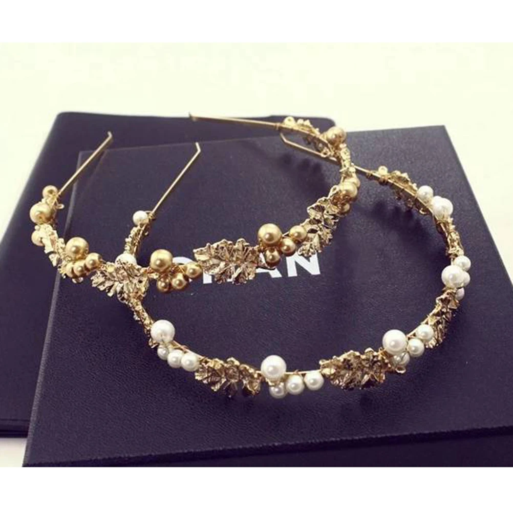 

Pearl Headband Headbands Wedding Headpiece European American Leaf Hair Bridal Bride