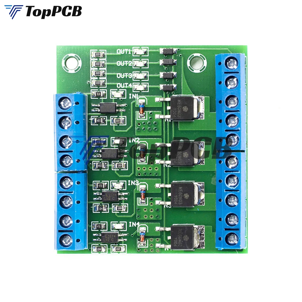 4-Channel MOS PLC Amplifier Board Driver Module PWM 3-20V to 3.7-27V DC 10A Board Driver 4-Channel MOSFET PLC Amplifier