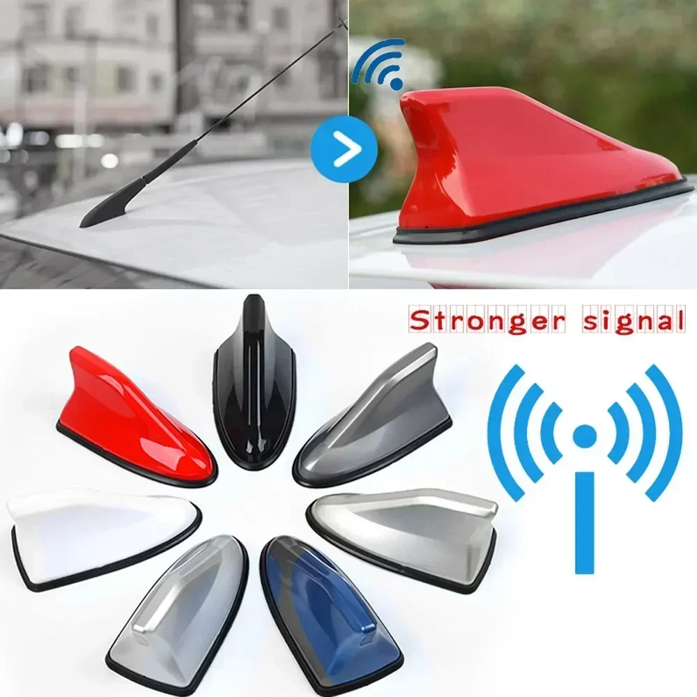 1Pcs Waterproof Universal Car Radio Antenna Shark Fin Roof Decorative Antenna with FM/AM Radio Function