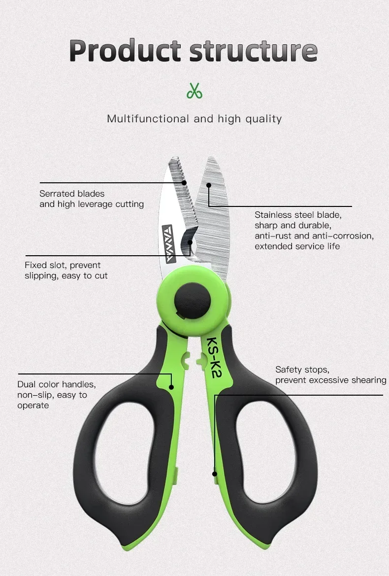 Fiber Optic Stripping Tools 3 Holes Stripper 125μm-3mm, Fiber Cutter Cleaver 3 in 1 Holder, High Precision Scissors