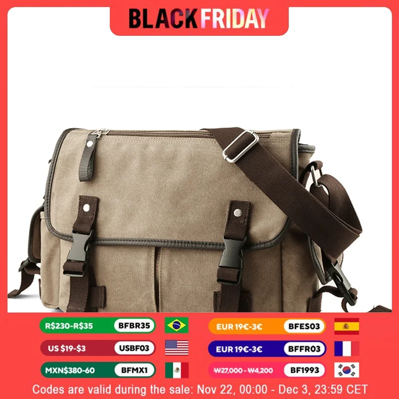 Men Canvas Shoulder Bag Male Crossbody Bag For Men‘s Sling Bag Business Handbag Messenger Bag