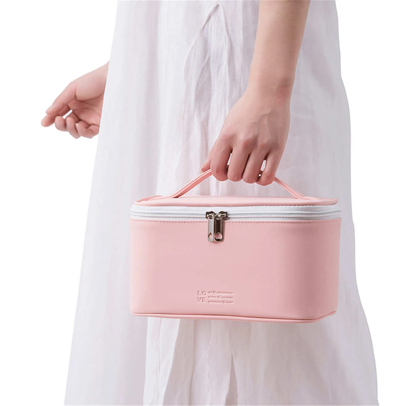 Color Portable Cosmetic Bag Portable Cosmetic Case Large Capacity Cosmetic Storage Box Portable Small item storage