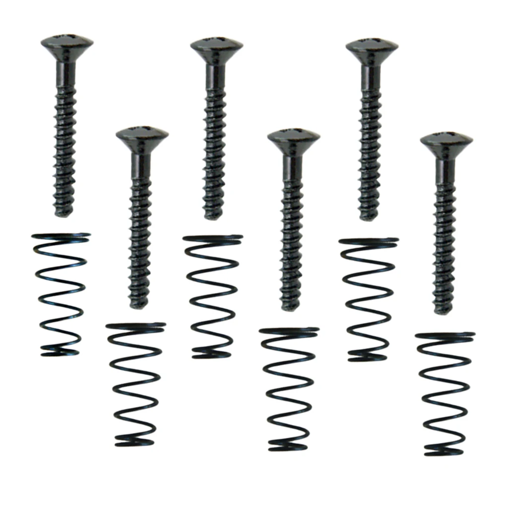 Tooyful 6 Pieces Iron SSS Single Coil Pickup Adjusting Height Screws with Springs Set for Electric Guitar Replacement Parts