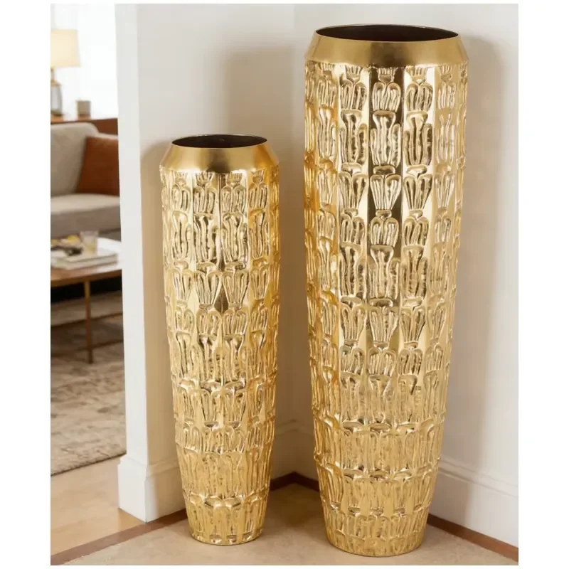 Maceteros De Metal Dorados Individual Altos,Vases Big for Home Decor,Gold Vases for Floor