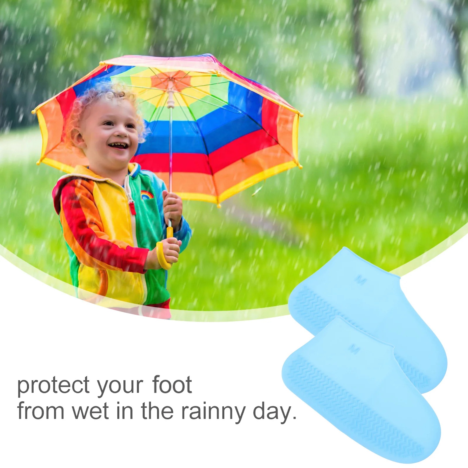 

1Pair Silicone Shoes Covers Waterproof Durable Shoe Protector Rainproof Overshoes Outdoor Travel Camping Size M Blue