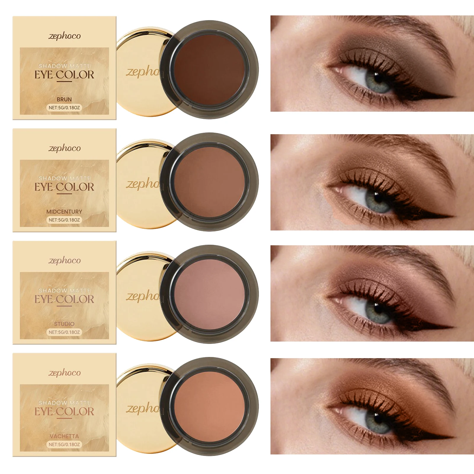 ظلال عيون أحادية اللون غير لامعة، لون يدوم طويلاً، مقاوم للماء، مقاوم للعرق، ليس من السهل تلطيخ، مكياج محمول سريع الجفاف #1